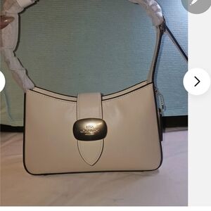 Coach Off-White Elisa Shoulder Bag with brass accent